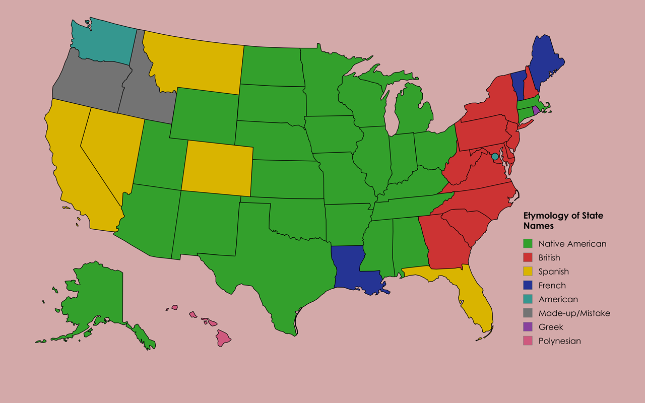 The Origin of Each US State’s Name: Exploring the Etymology Behind Every State – Brilliant Maps